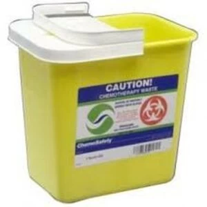 ACM 8702TY STACKABLE SHARPS CONTAINERS SMALL, YELLOW, HORIZONTAL DROP LID, 1QT, 3.5" W X 7" H X 3.5" D