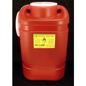BD 300161 SHARPS Collector CHEMO 19 L Red PW NATURAL PLUG TOP (CS/8) (300161)