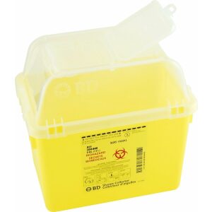 BD 300440 Collector SHARPS NESTABLE 7.6L (6.7qt) YELLOW/CLEAR FUNNEL TOP P14