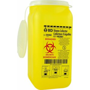 BD 300460 tray sharps collector 1.4 L Yellow with funnel entry (Case of 10)