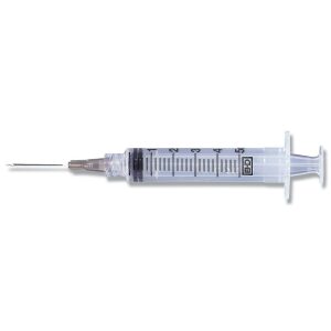 BD 305062 5 mL Luer-Lok syringe with 18G x 1.5" blunt fill needle, Detachable BX/100 (Case of 100)