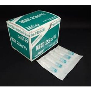 BD 305143 general use sterile hypodermic needle 23 G x 0.75" RB BX/100