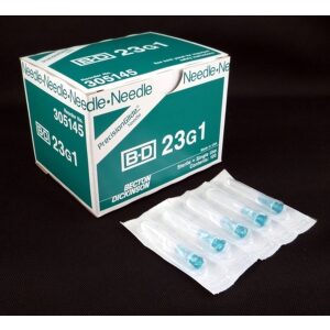 BD 305145 PRECISIONGLIDE Needle STERILE CONVENTIONAL Turquoise Regular Wall 23G x 25mm (1"), 100/bx, Case of 10, Case