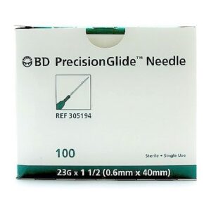 BD 305194 IM hypodermic needle 23 G x 1.5" Thin wall, sterile, BX/100, BX