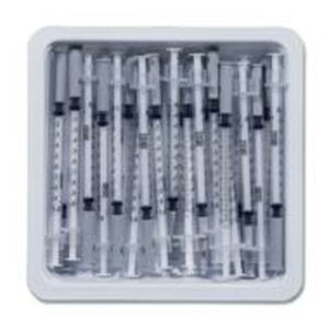 BD 305541 BD PrecisionGlide 1mL Allergist tray with 27 G x 3/8" permanently attached needle, regular bevel and regular wall, 25/Tray, 40/Case