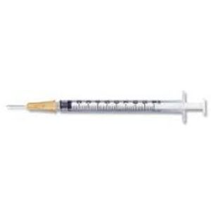 BD 329651 Syringe & Needle INSULIN 1cc 25G x 5/8" L/S U-100 BX/100