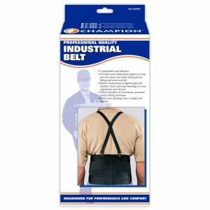 Champion 0205BL-M INDUSTRIAL BELT W/SUSPENDERS BLACK, Medium