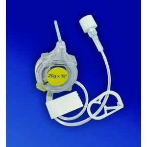 ACACIA Invacare Smart Safety Huber Needle Set 22G x 3/4" L Needle, 1/4mL Priming Volume, Pinch Clamp