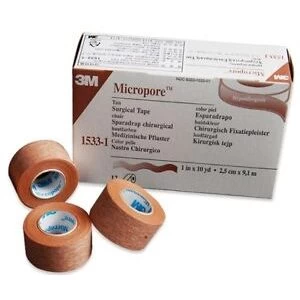 3M™ Micropore™ Tan Surgical Tape 1533-1 (1″ x 10 yards) Box of 12 rolls