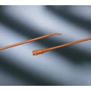 Bard 010114 - BARDAM 14Fr, 16" Coude Red Rubber Catheter, Tiemann Model. One Eye., BX 12