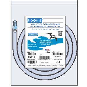 Urocare 6085 - Clear vinyl drainage tubing 8.5" long 9/32" diameter, EA